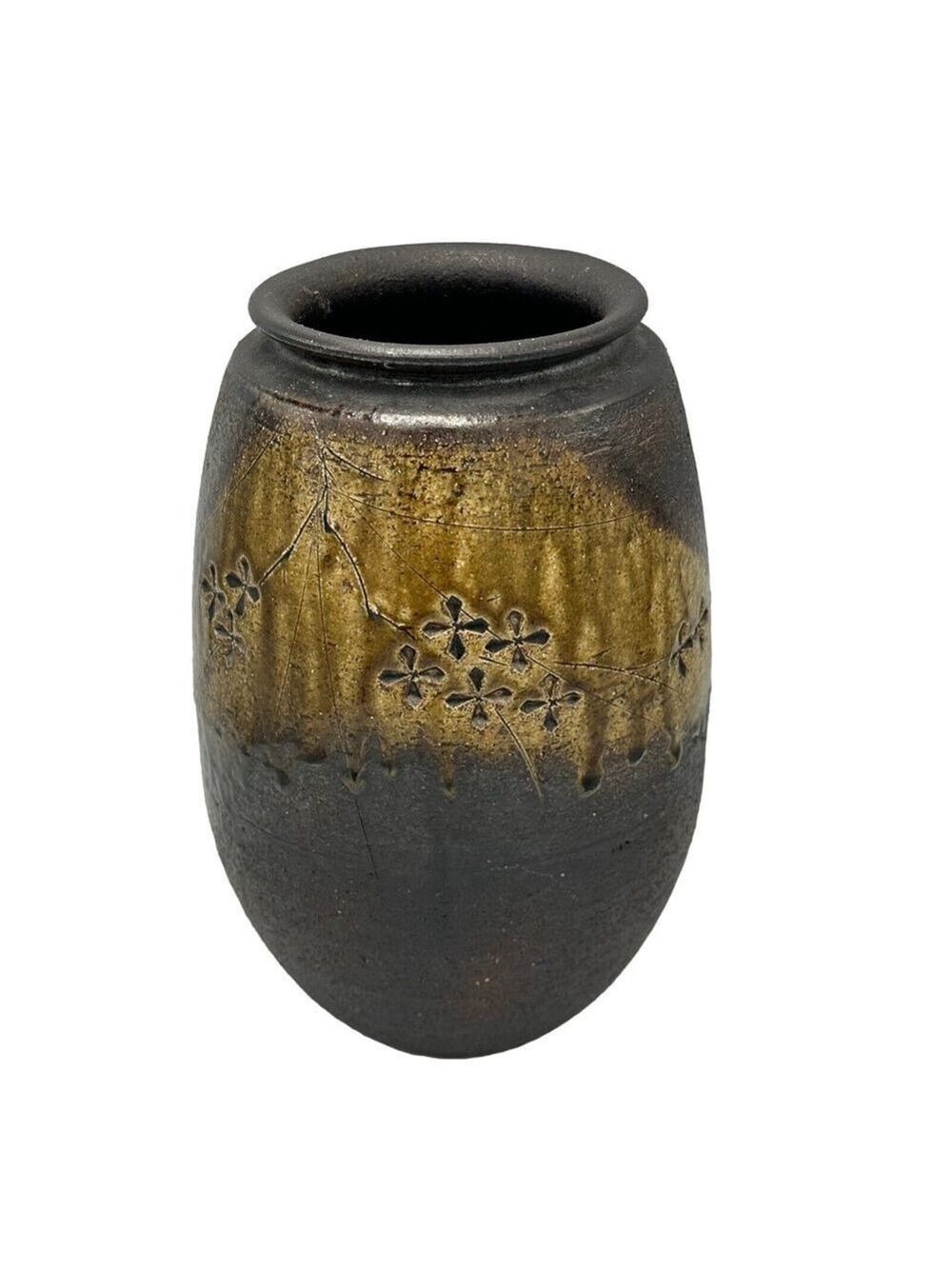 Shōwa Shigaraki Yaki Japanese Flower Vase, Japan, Vintage 1960s